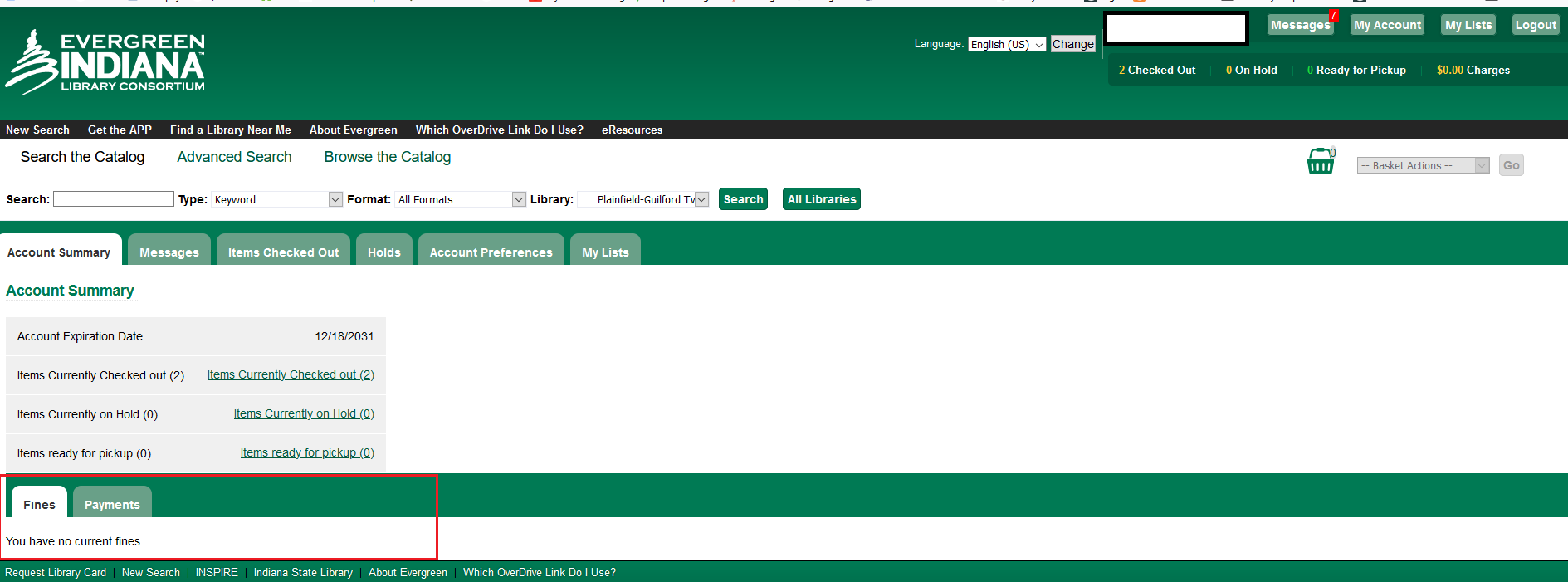 Navigating Your Evergreen Account PlainfieldGuilford Township Public